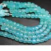 Natural Aqua Blue Chalcedony Faceted 3D Cube Box Beads Strand 9 Inches and Size 8mm approx.